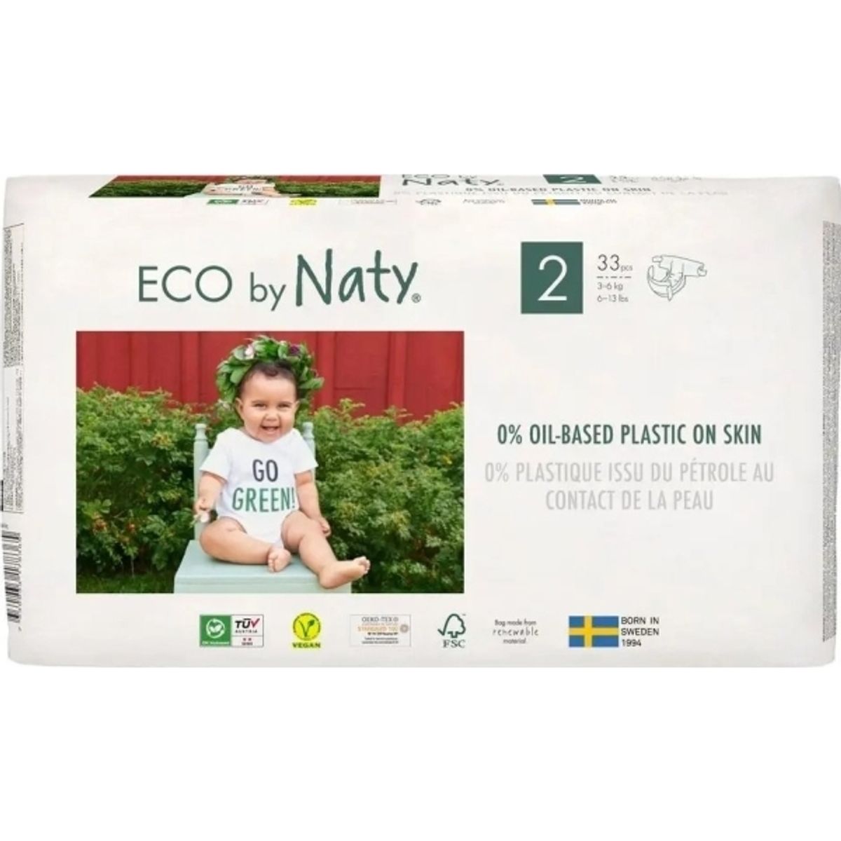 Eco By Naty Diapers 2 Mini Dydis, 33Pcs