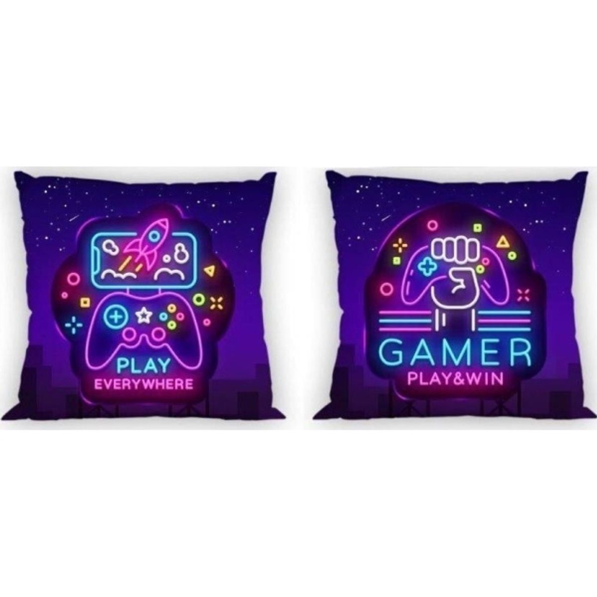 Gamer Neon Pudebetræk 40 X 40 Cm