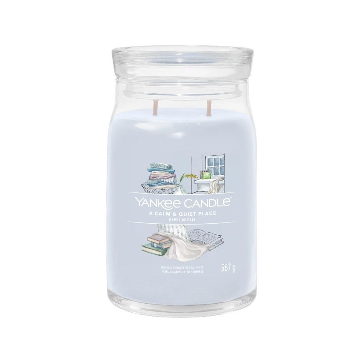 Yankee Candle A Calm & Quiet Place, Cylinder, Grå, Floral, 90 T, 1 Stk