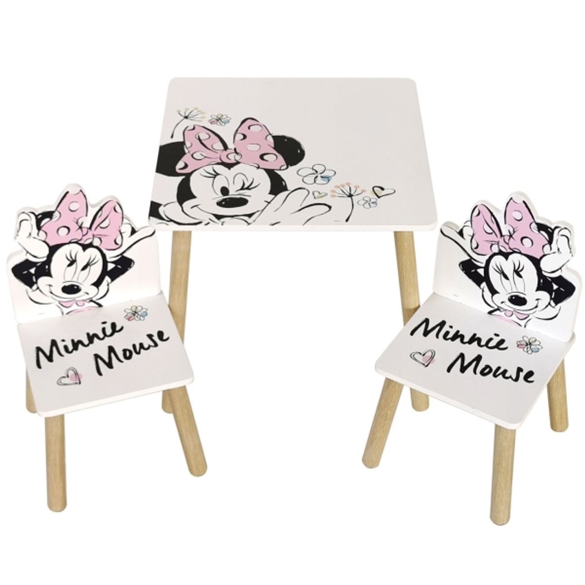 Disney Minnie Classic Træ Bord Med Stole