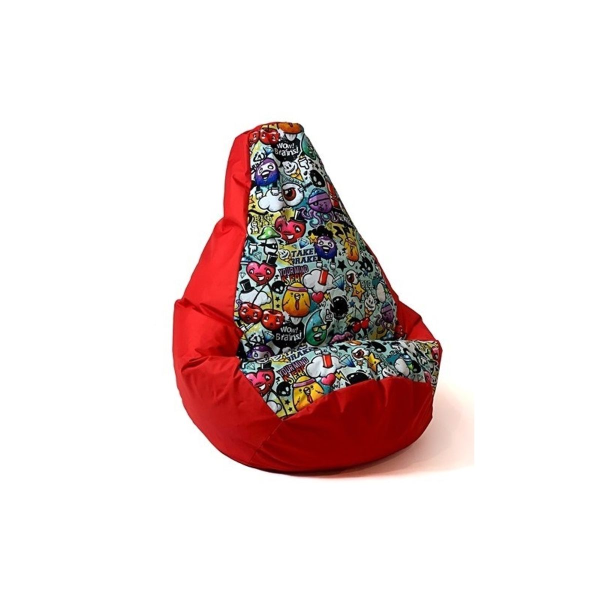 Sako Taske Pouffe Pæreprint Rød-Graffiti Xl 130 X 90 Cm