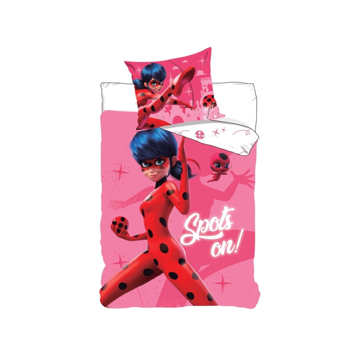 Miraculous Ladybug 'Spots On' Sengetøj 150 X 210 Cm - 100 Procent Bomuld