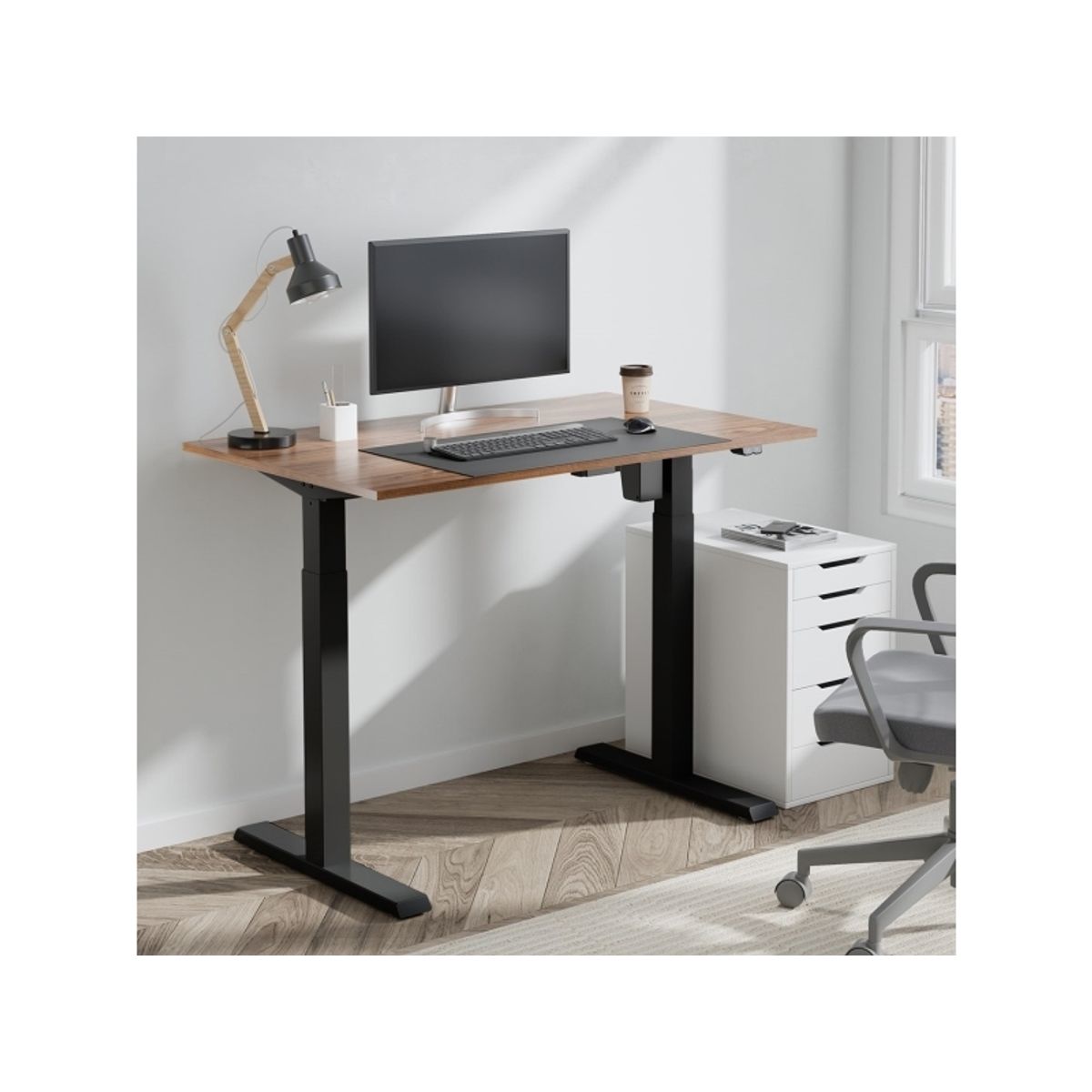 Ergo Office Er-403B Sit-Stand Desk Table Frame Electric Height Adjustable Desk Office Table Without Table Top Black