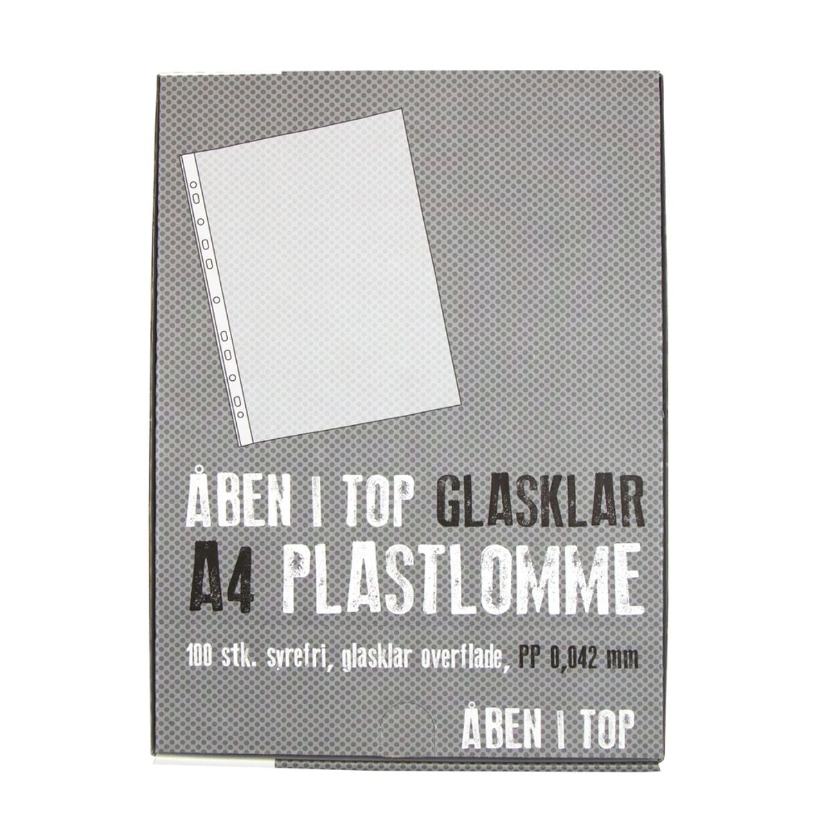 Plastlomme Relief basic tynd glasklar A4 0,042mm 100stk