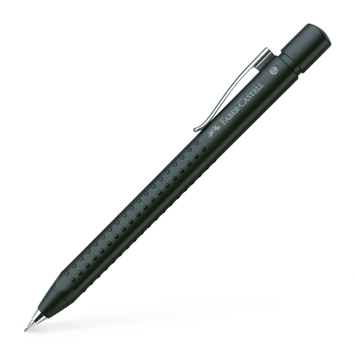 Pencil 0,7 grip Faber-Castell metallic sort