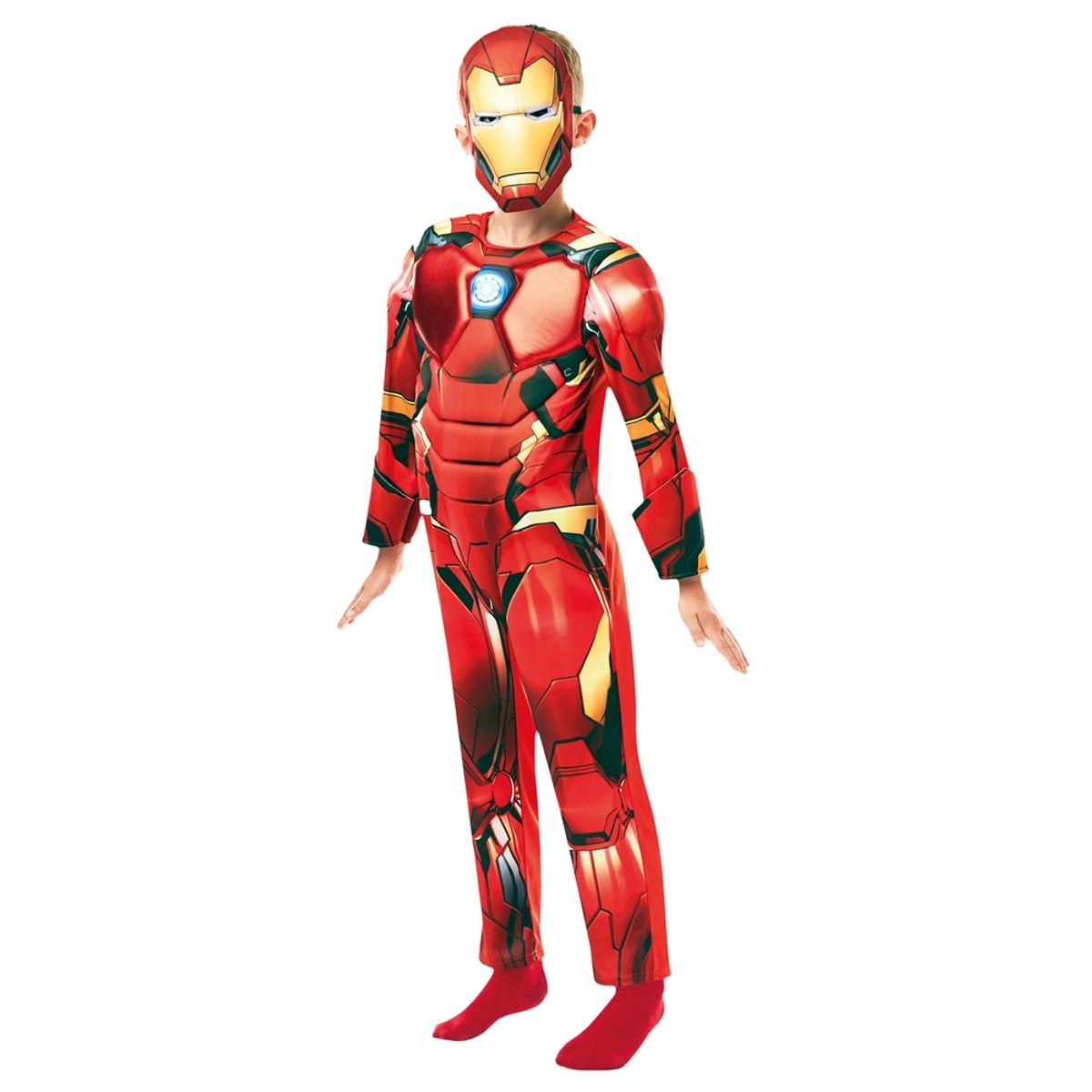 Iron Man Deluxe kostume med maske str. 5-6 år