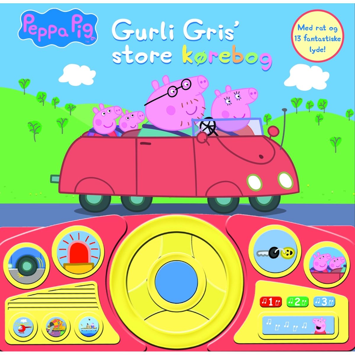 Peppa Pig - Gurli Gris' store kørebog (med rat og 13 fantastiske lyde)