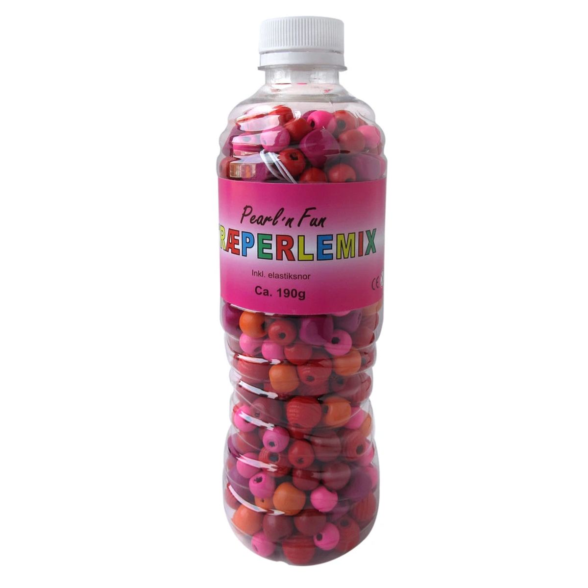 Pearl`n Fun Træperlemix 190gr rød/pink/orange