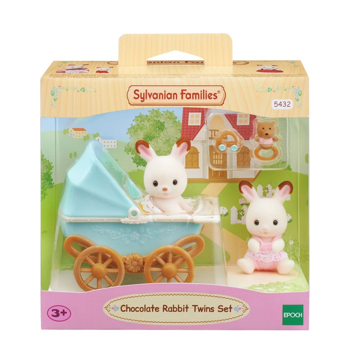 Sylvanian Families Sæt Chokoladekanin-tvillinger (barnevogn)