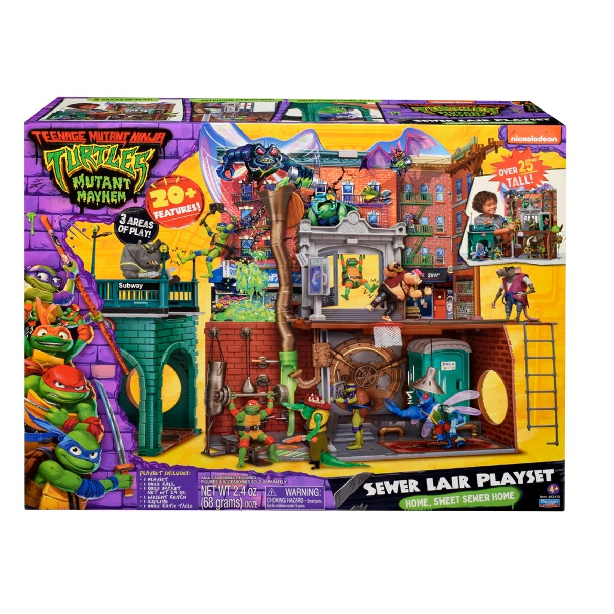 Turtles Mutant Mayhem Large Playset Sewer Lair Dlx