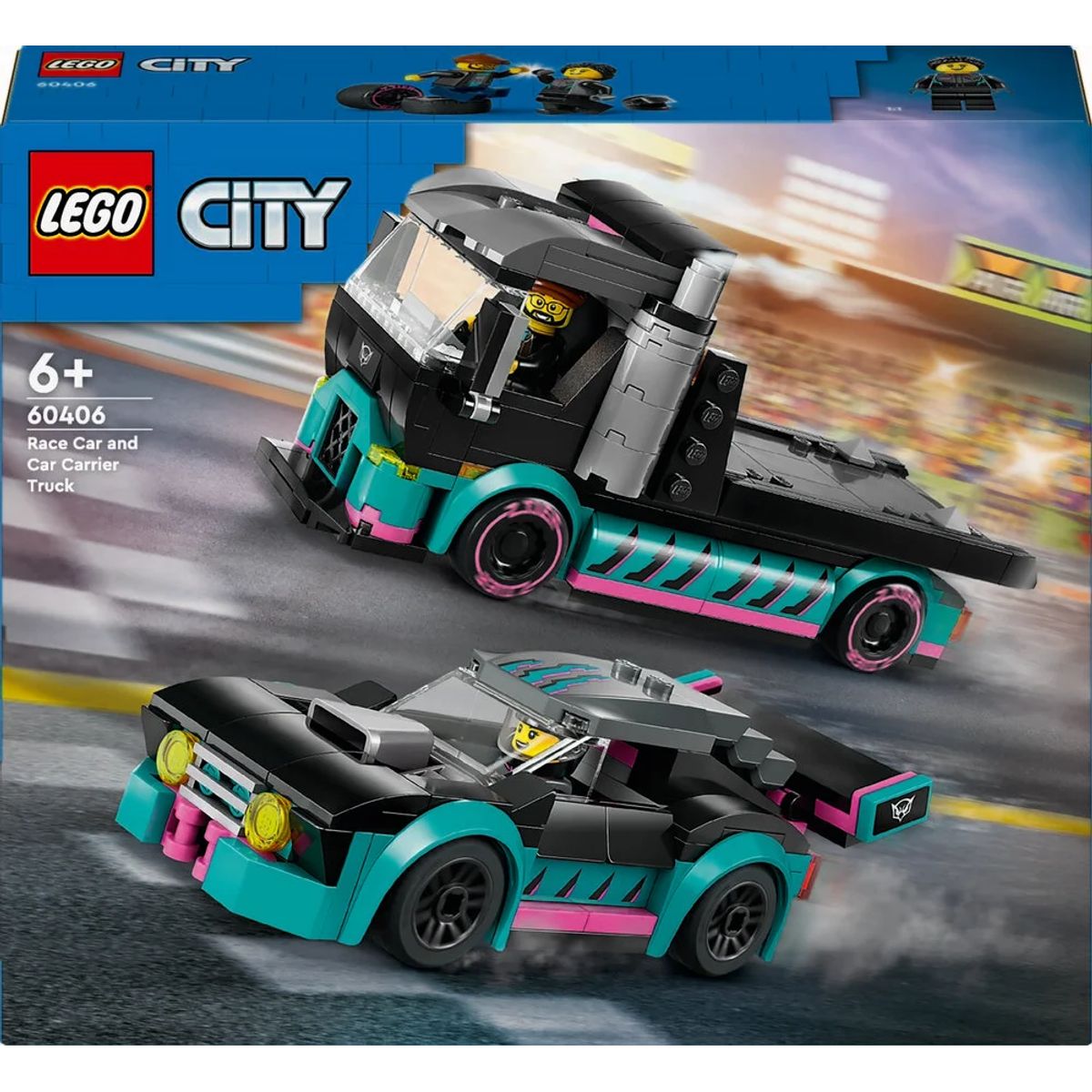 60406 LEGO City Great Vehicles Racerbil og biltransporter