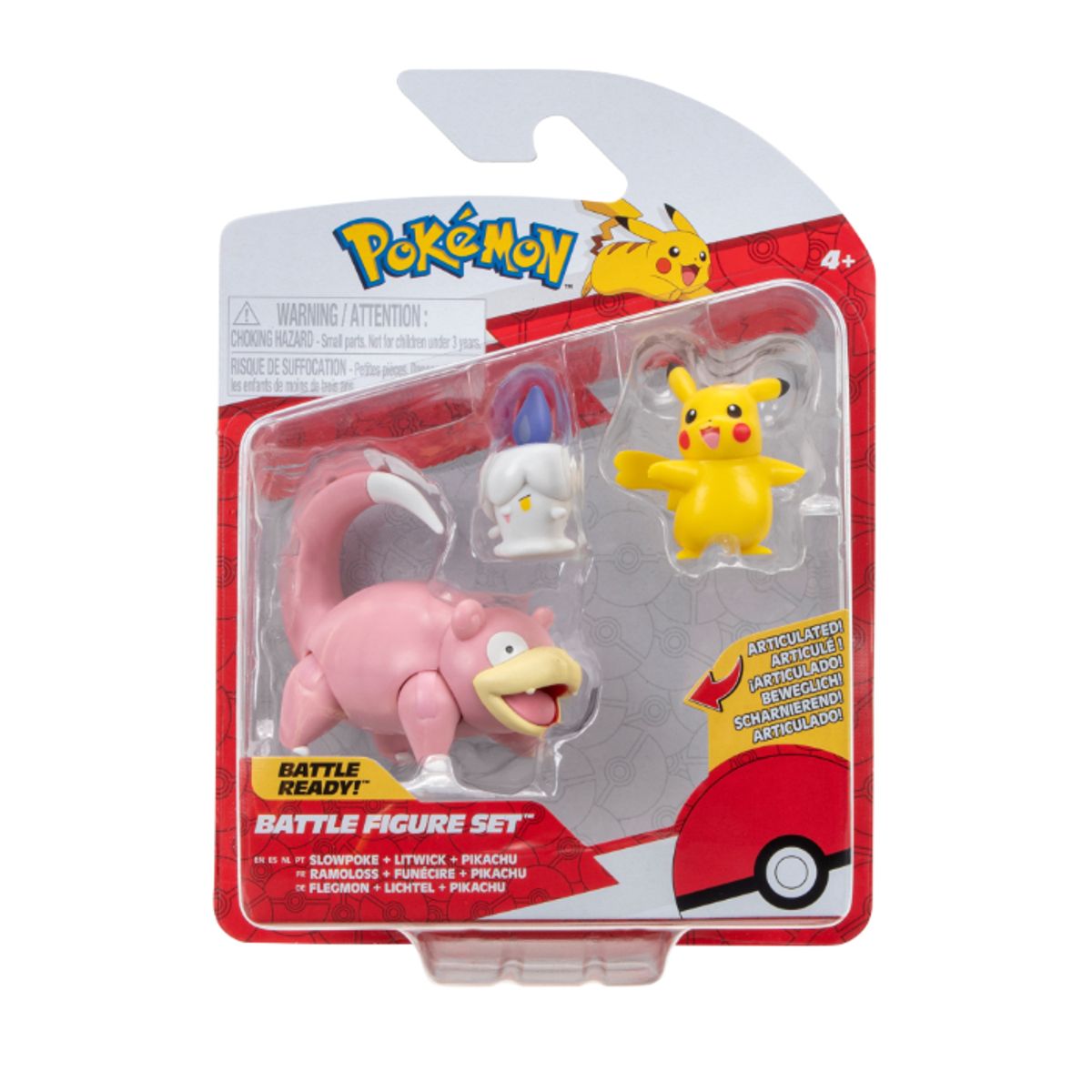 Pokémon Battle Figure 3-PAK PIKACHU, LITWICK, SLOWPOKE