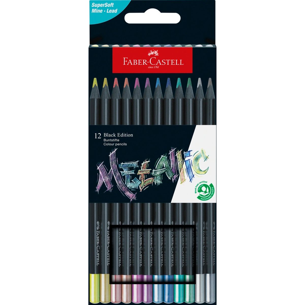 Farveblyant Faber-Castell metallic 12 ass