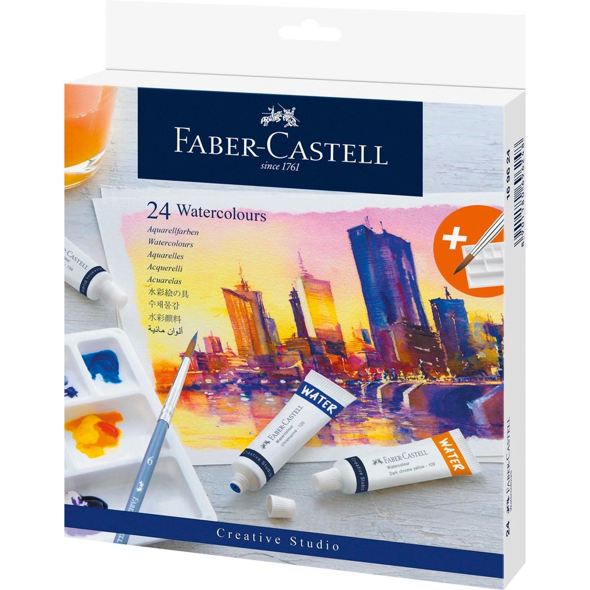 Vandfarver Faber-Castell startsæt 24 stk farver 9ml tube