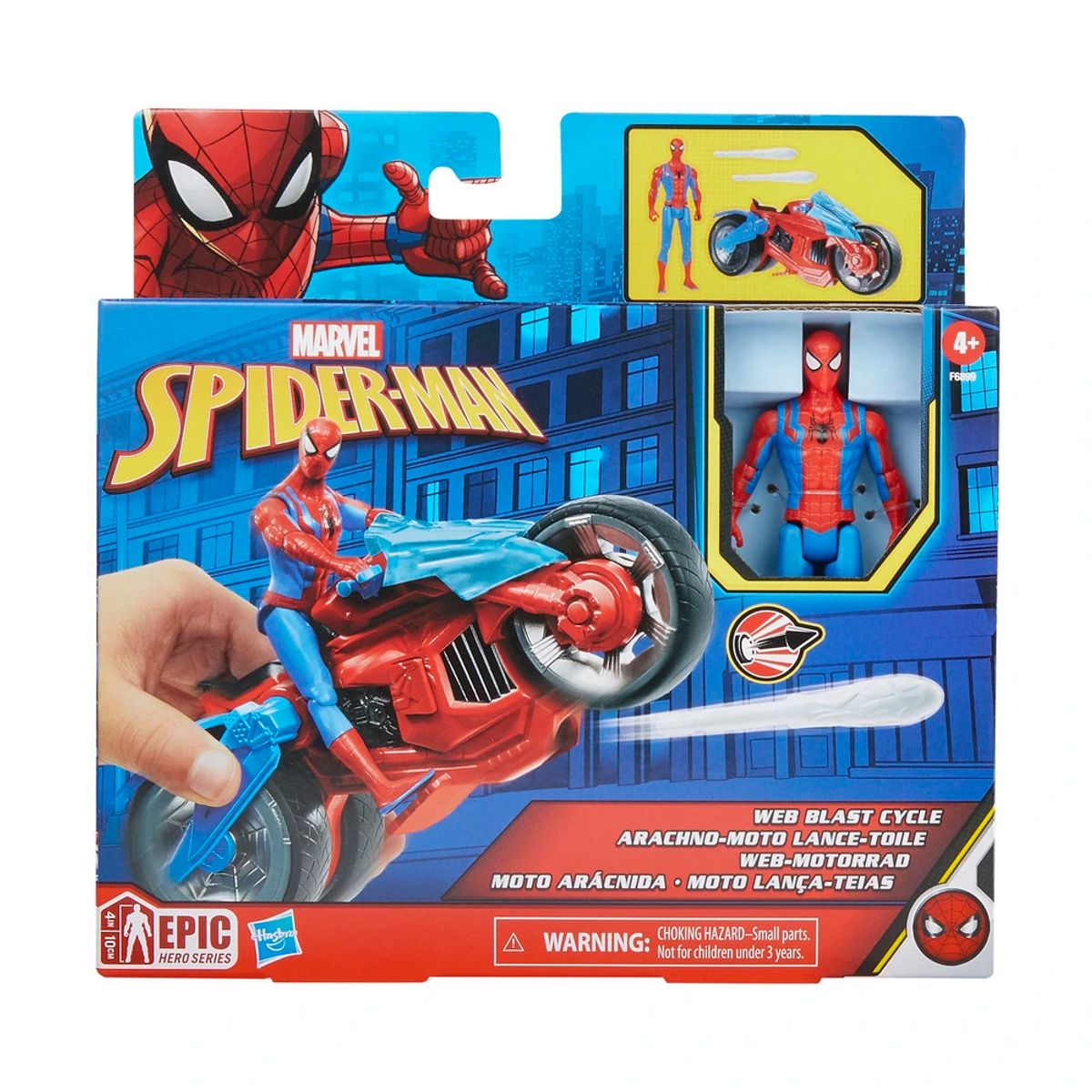 Spiderman køretøj og figur 10 cm