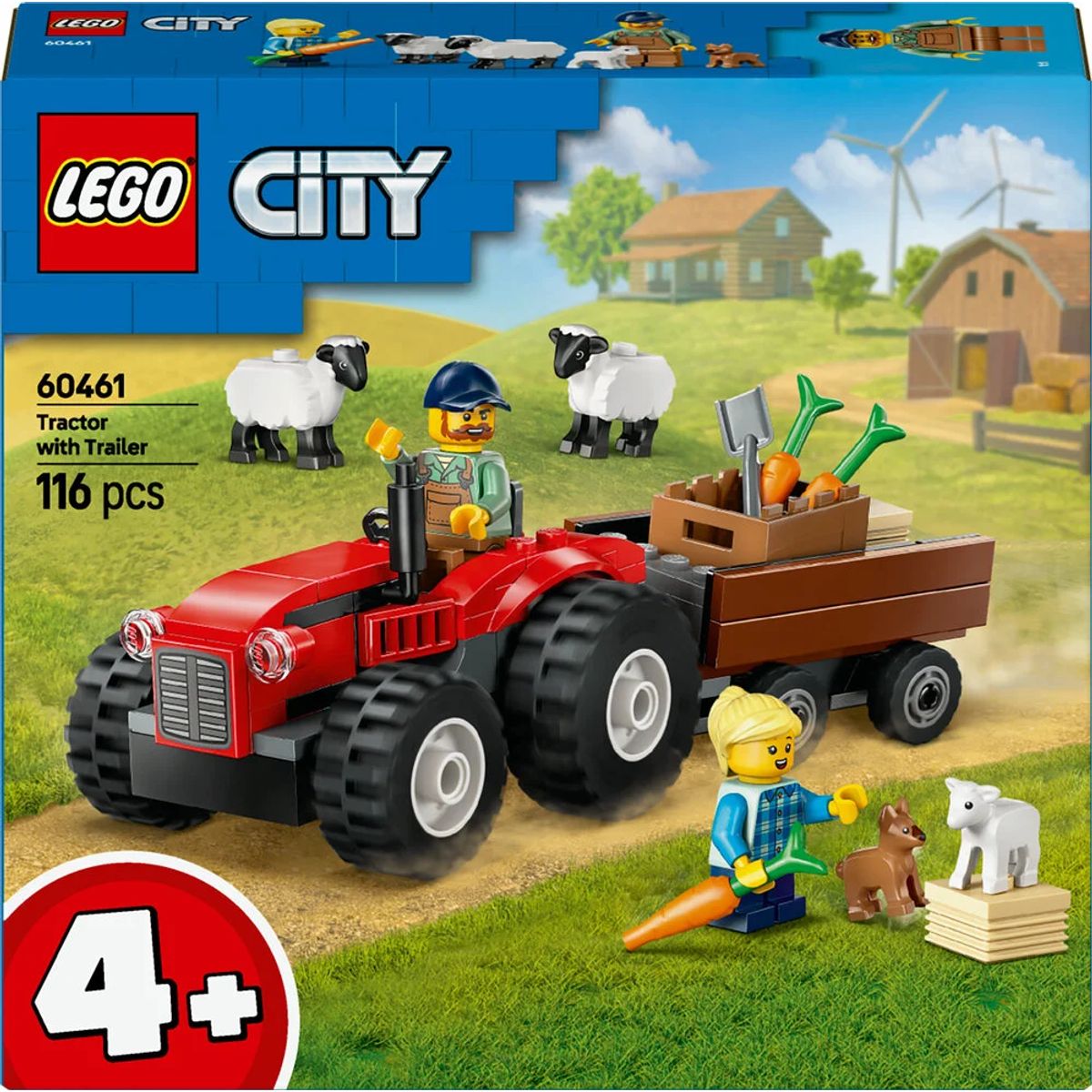 60461 LEGO City Great Vehicles Rød traktor med anhænger og får