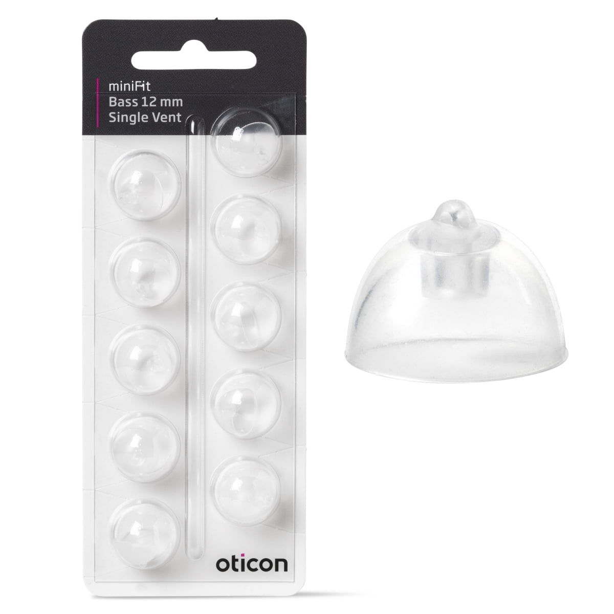 Oticon miniFit Bass 12 mm Single Vent