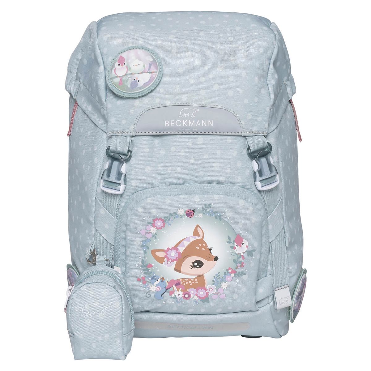 Beckmann Skoletaske 22L Forest Deer Dusty Mint