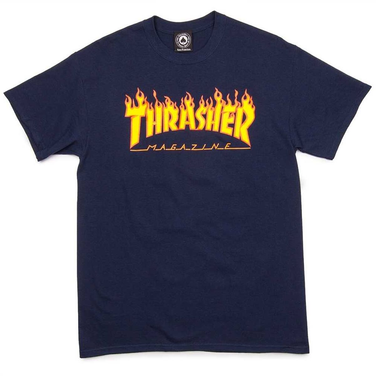 Thrasher Flame Kortærmet T-Shirt Navy Blå