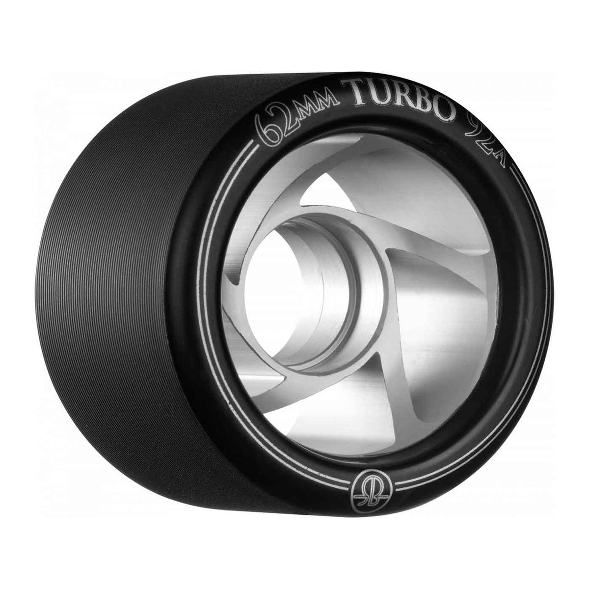 Rollerbones Turbo Wheel Clear Aluminium Hub 62 mm 92A Black 8pk