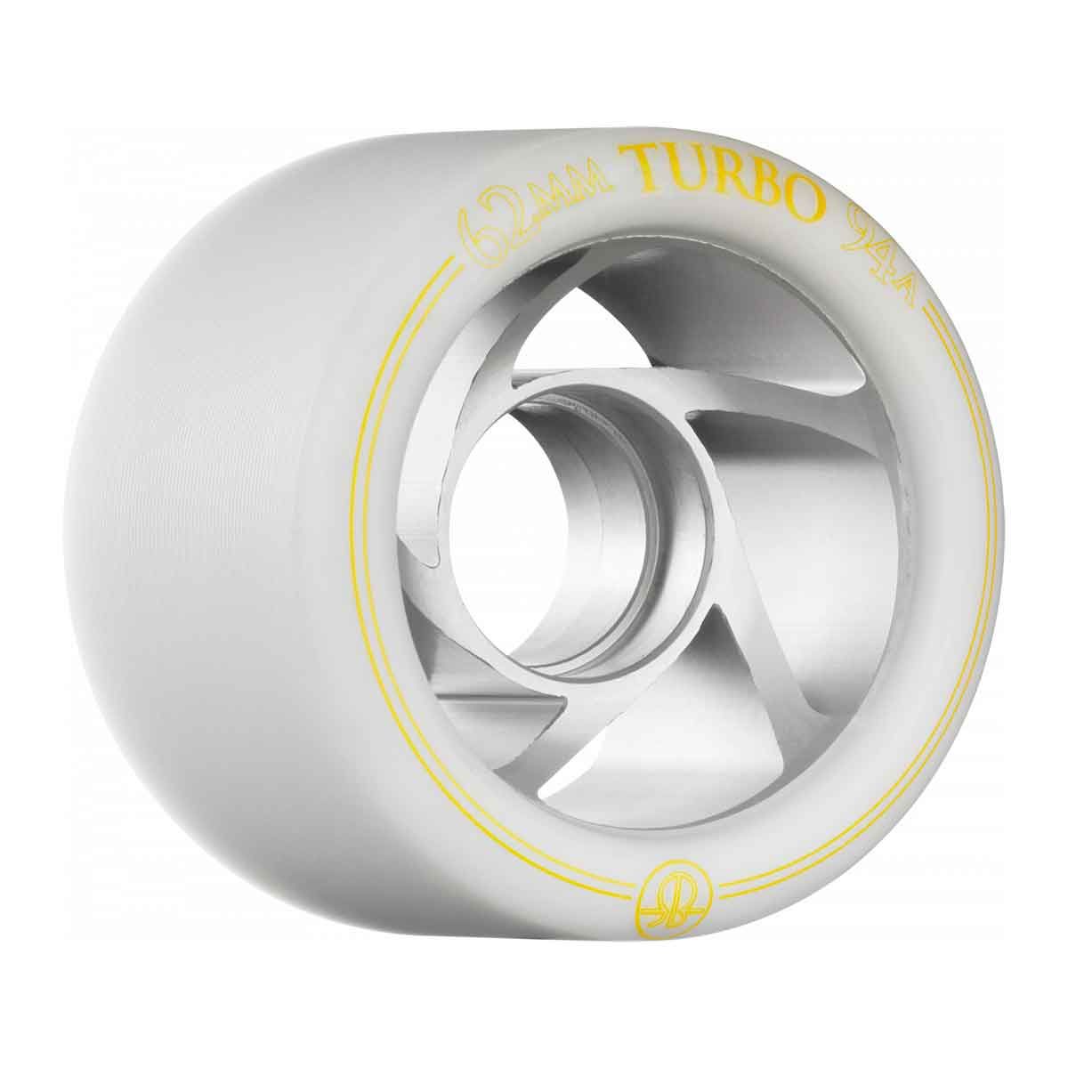 Rollerbones Turbo Wheel Clear Aluminium Hub 62 mm 94A White 8pk