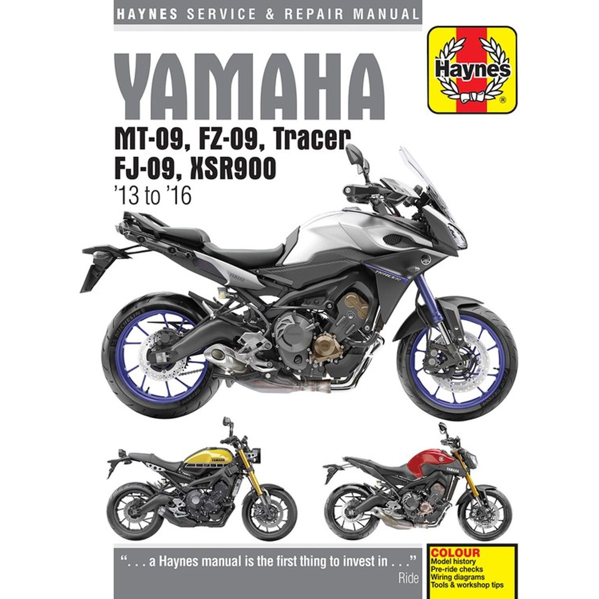 Haynes Service Manual Yamaha MT-09, FZ-09, Tracer FJ-09, XSR900(13-16)