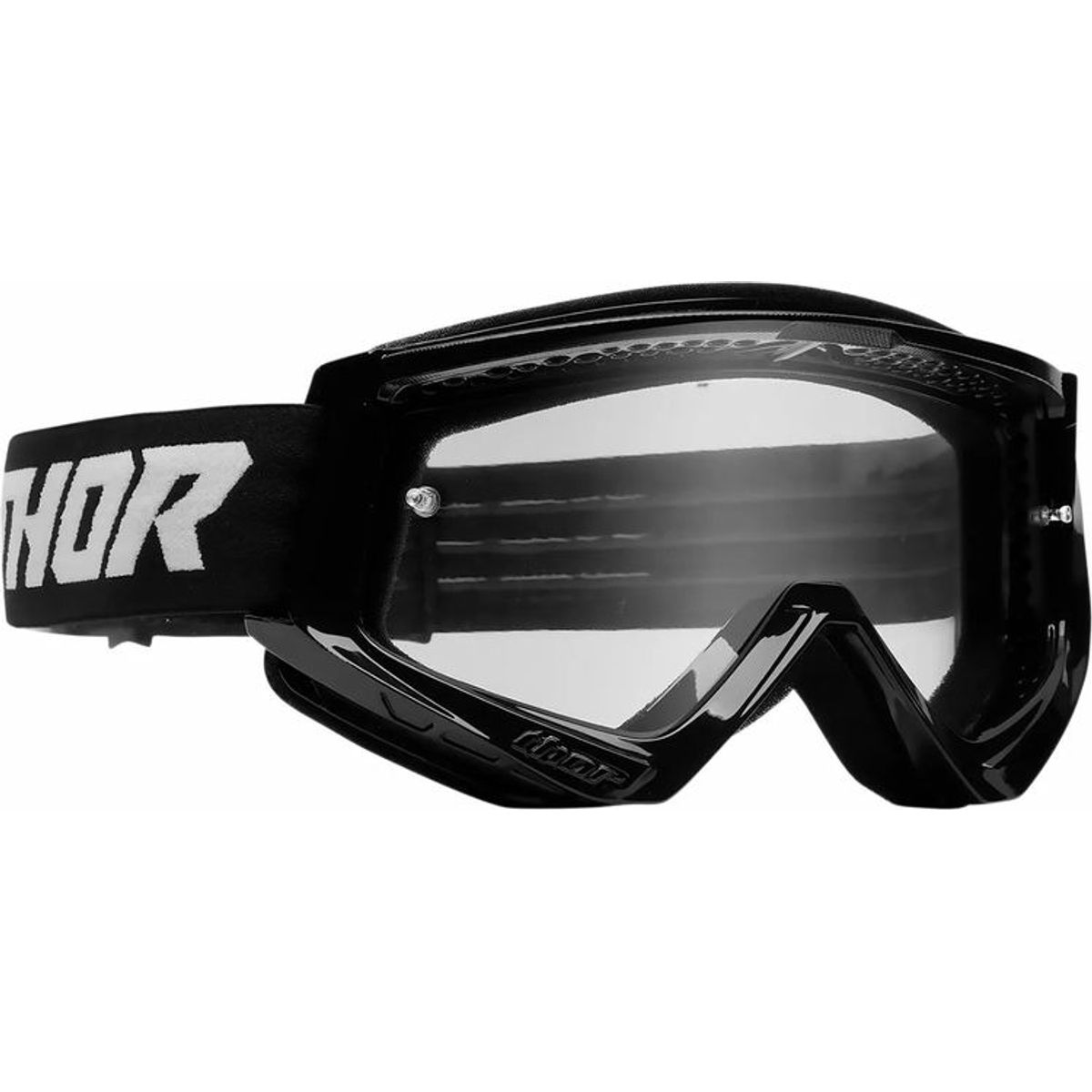 thor Combat Racer Sort/Hvid Cross Briller Med Klart Glas