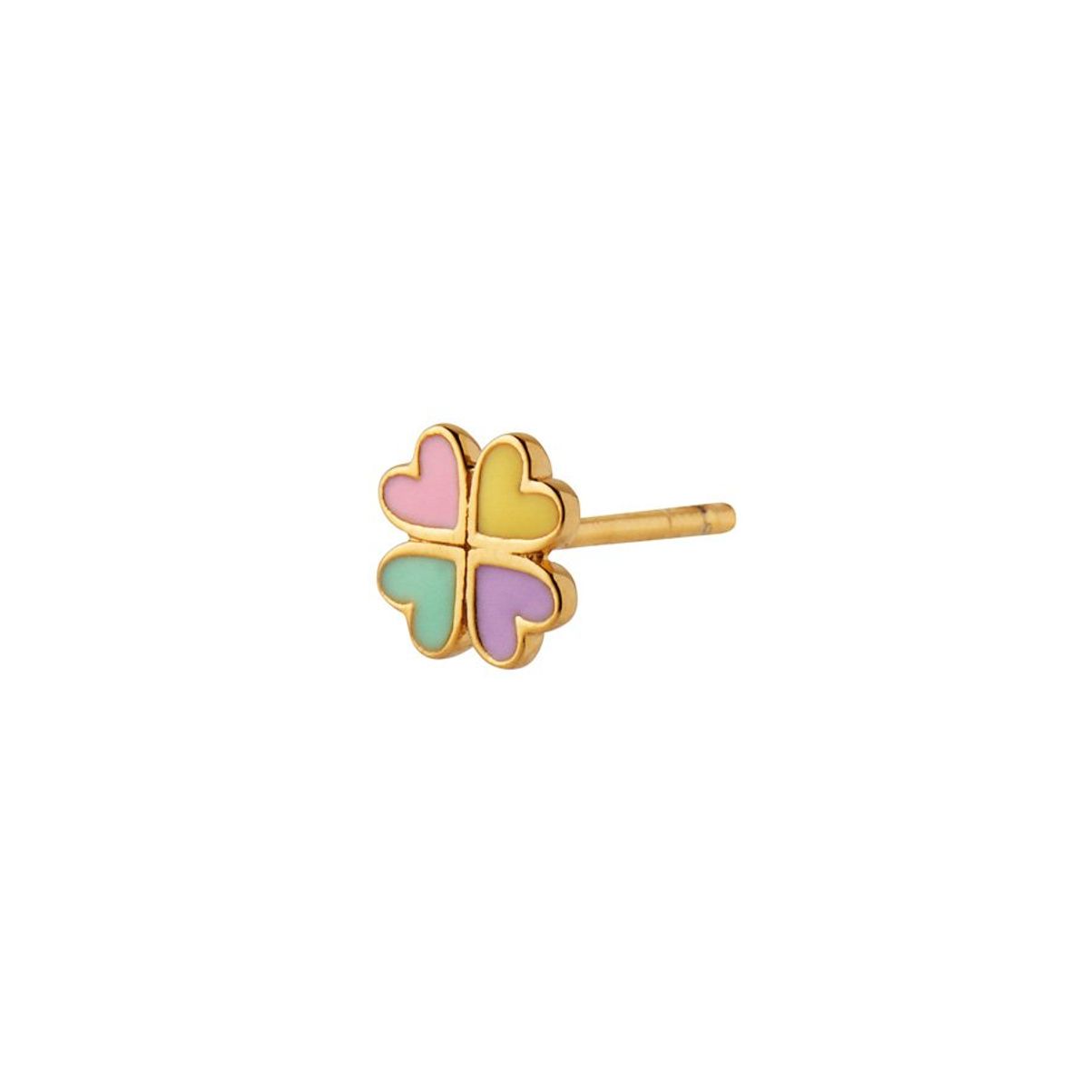 Love Heart Clover Enamel Earring