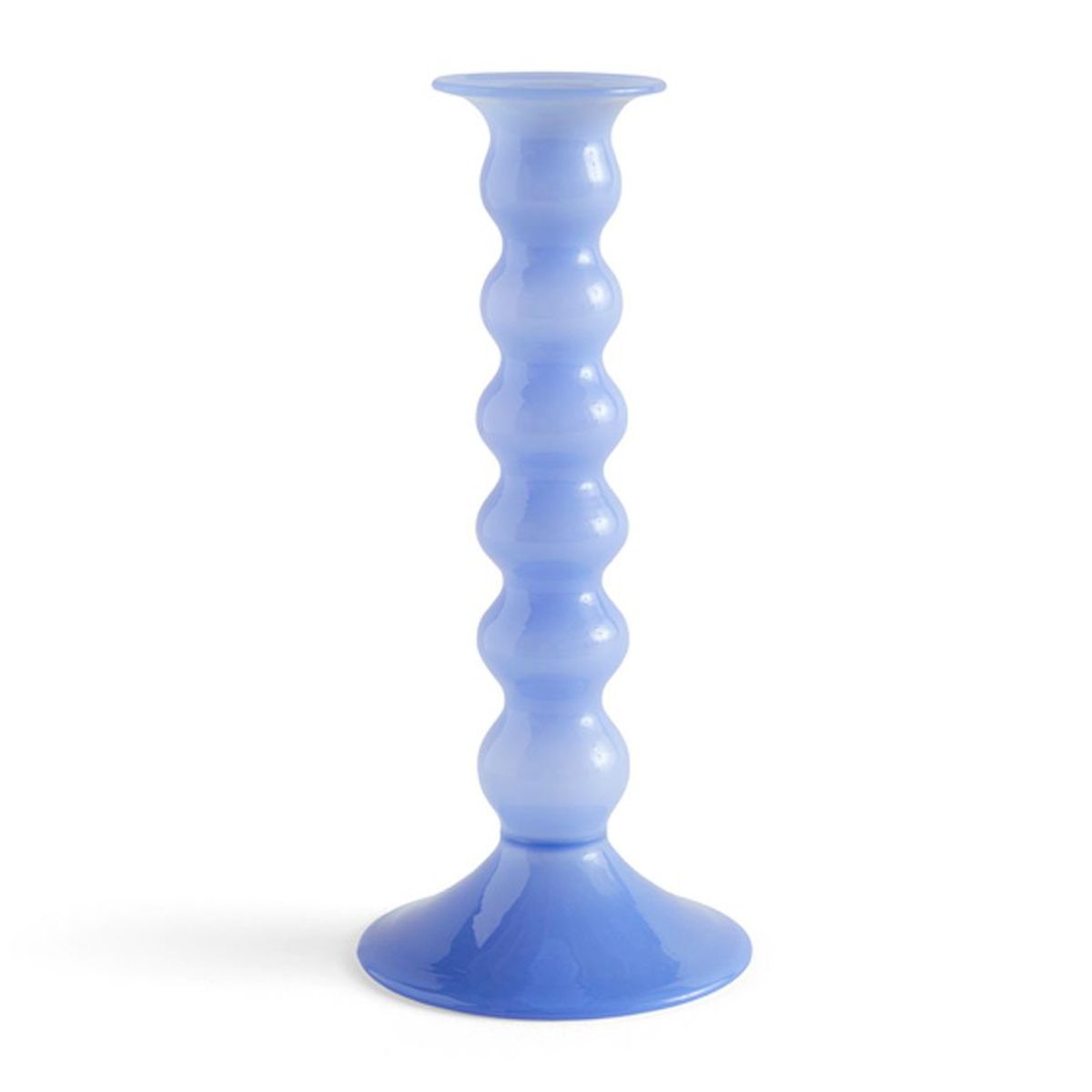 Wavy Candle Holder Large, jade light blue