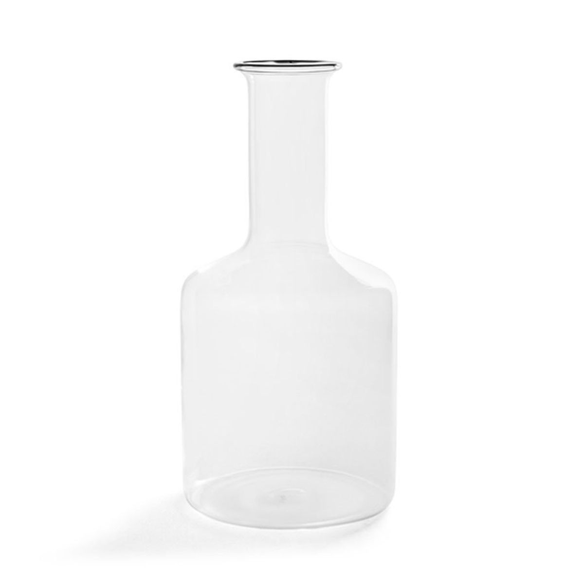 Rim Carafe, clear w. black rim