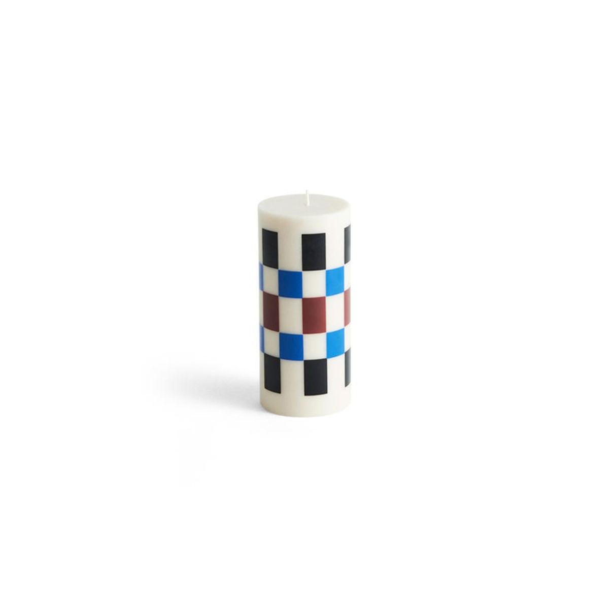 Column Candle S off-white, brown, black & blue