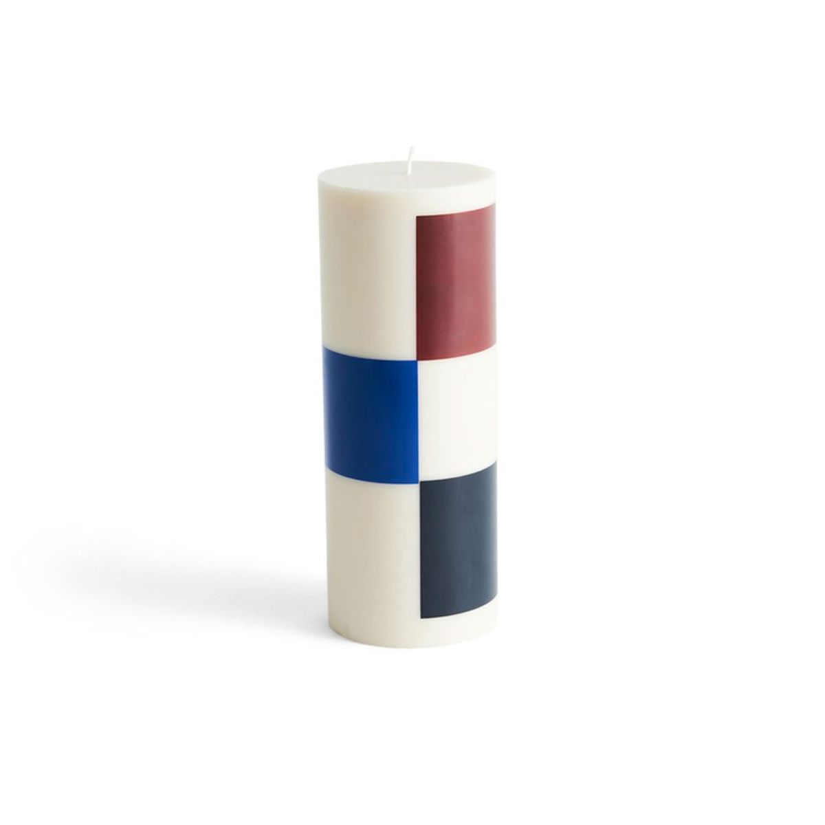 Column Candle L off-white, brown, black & blue