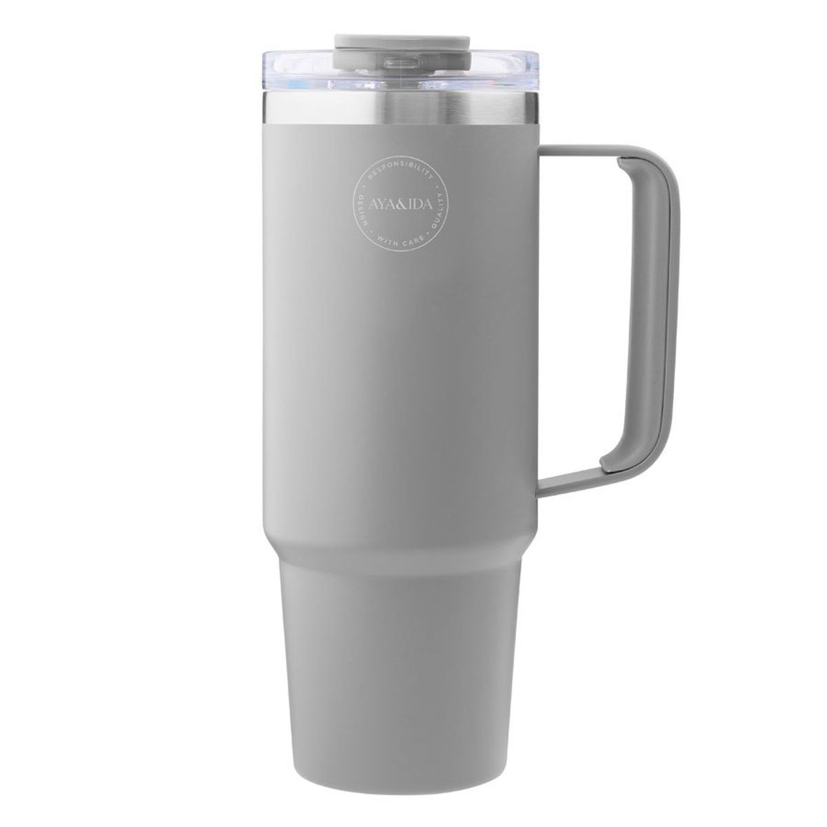 Thermo Cup w. Straw light grey