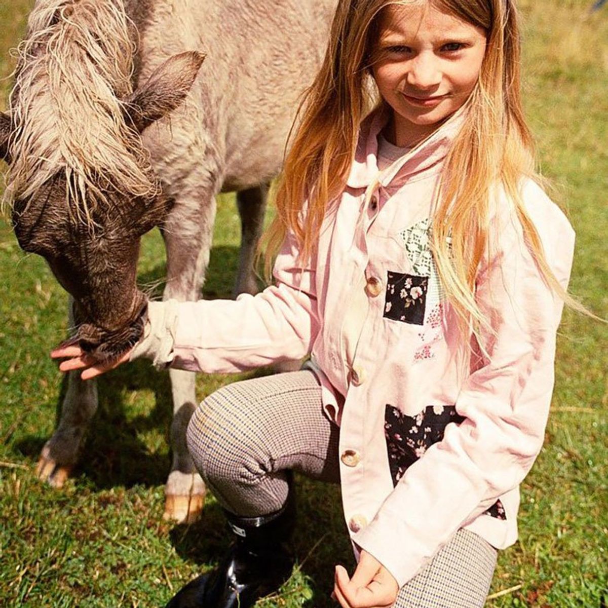 MY Mini Organic Cotton Jacket w. rose patches - 1-2 år