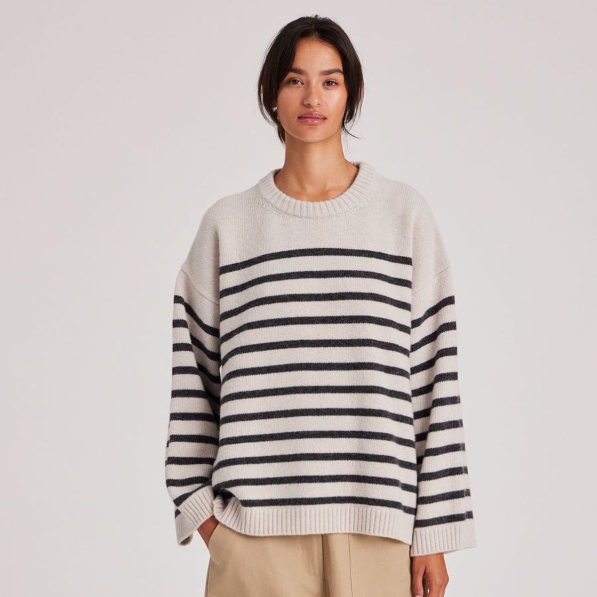 Barbera Stripe Lambswool Jumper - M