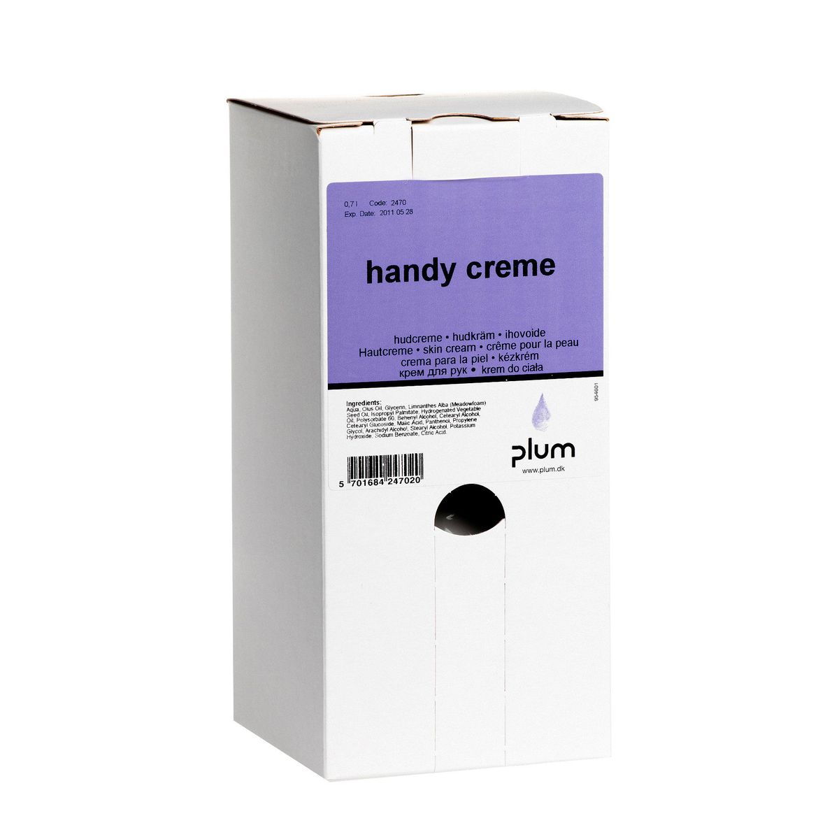 Plum Handy 2470 creme 700ml bag-in-box