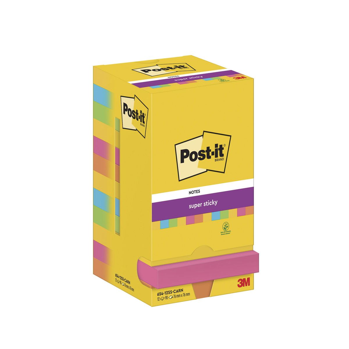 Post-it Super Sticky notes 76x76mm Carnival 12stk