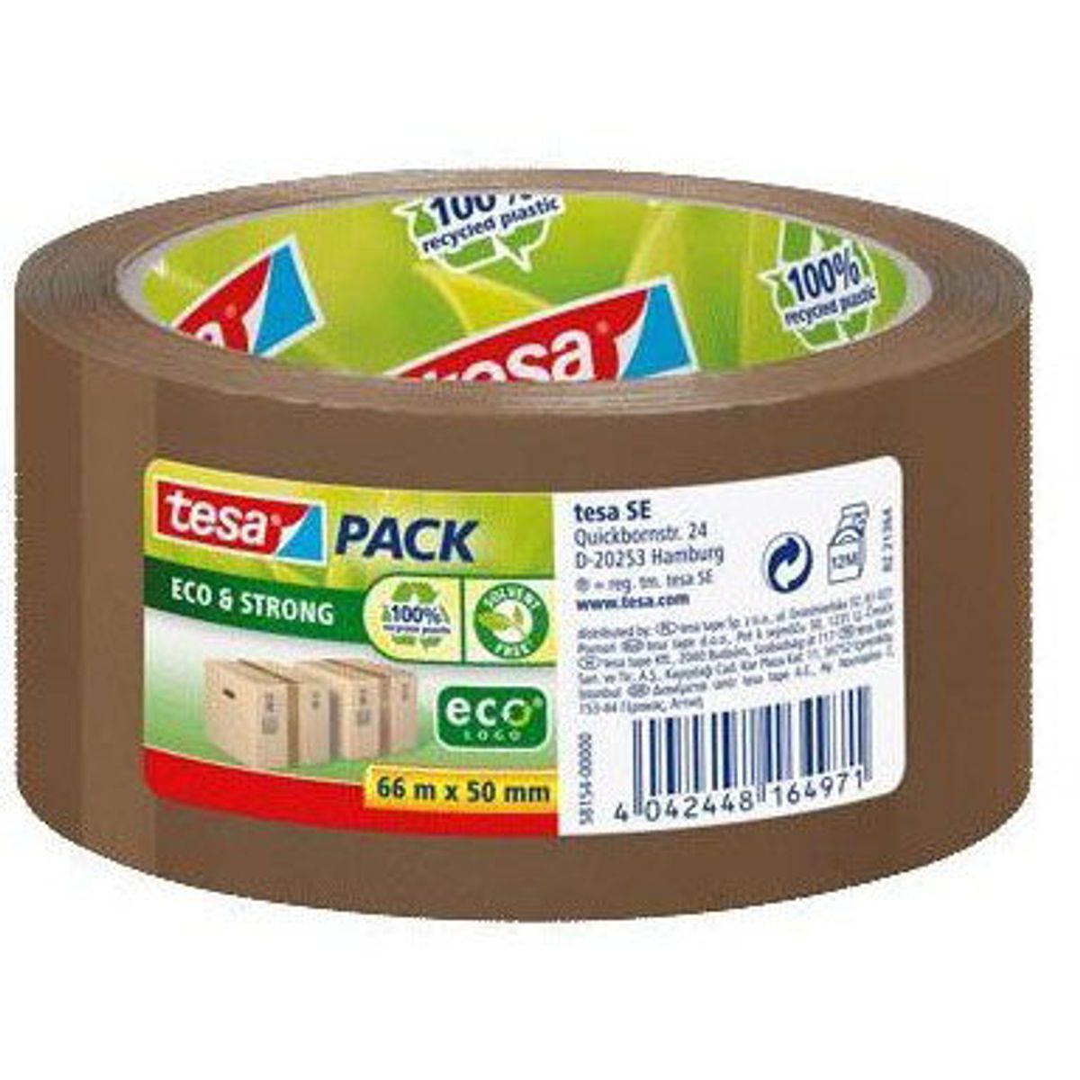 Tesa EcoLogo pakketape 50mmx66m brun