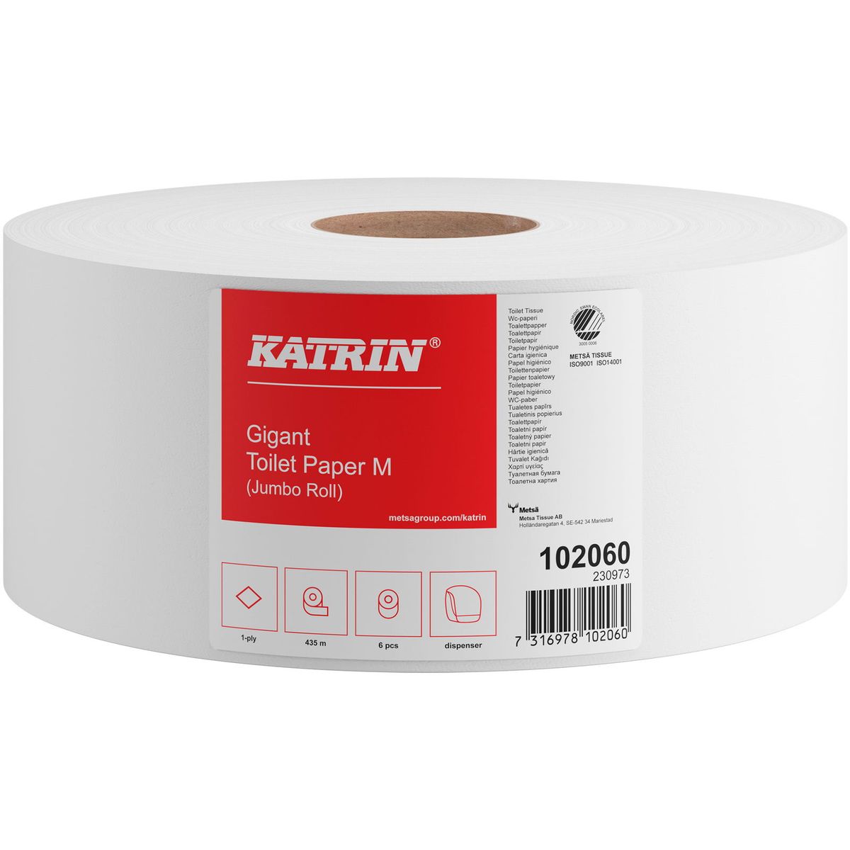 Katrin Gigant toiletpapir M 1-lags hvid 102060