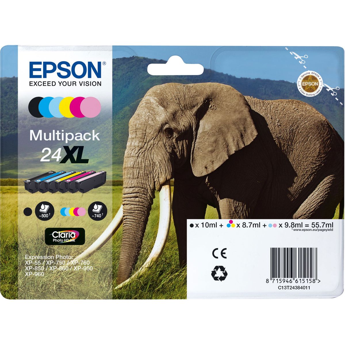 Epson 24XL blækpatroner flerfarvet