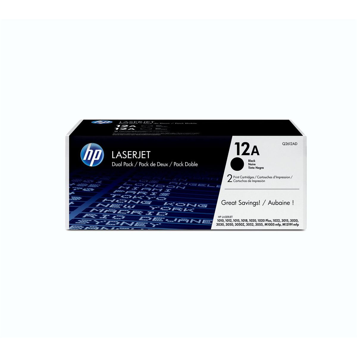 HP 12A Q2612AD Sort Lasertoner, 2 x 2.000 sider