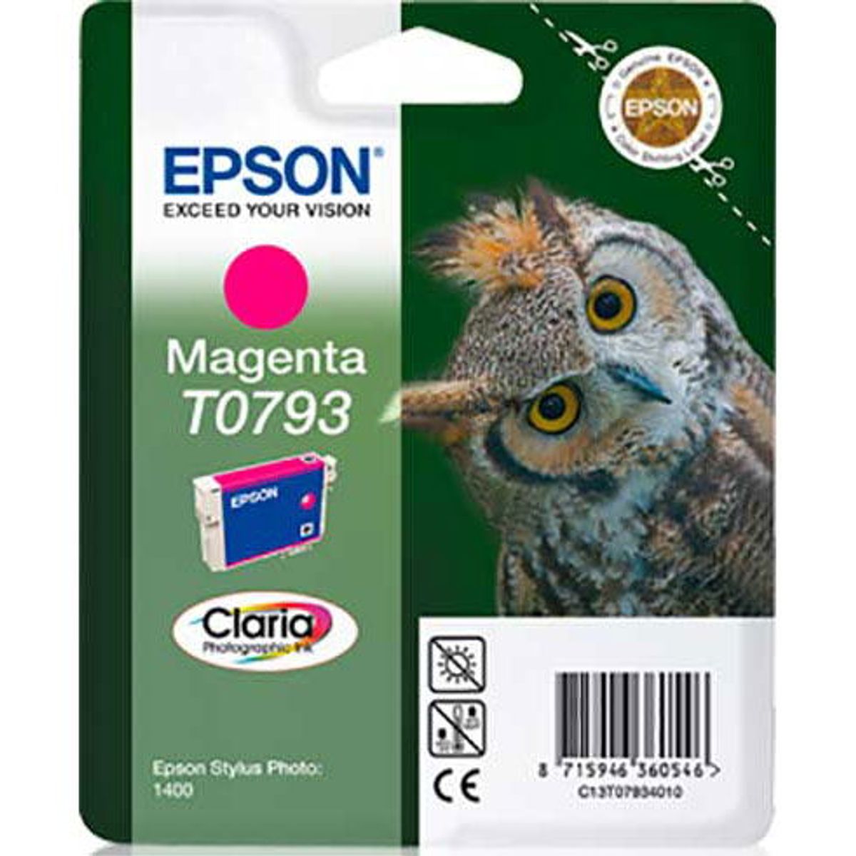 Epson T0793 C13T07934010 Magenta Blækpatron, 475 sider