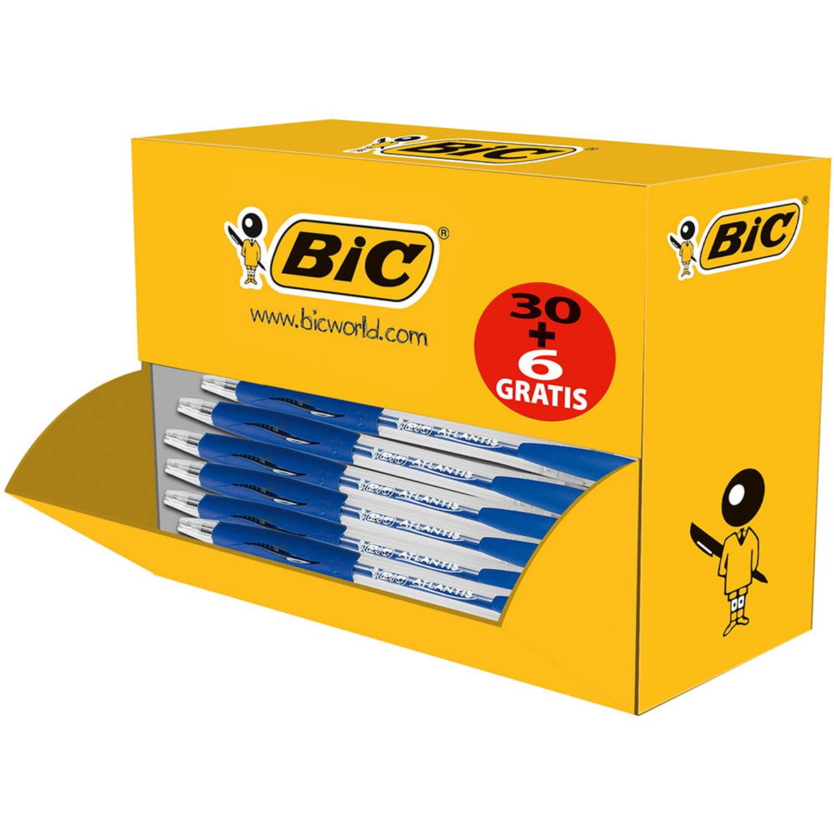 BIC Atlantis kuglepen 0,32mm blå 36stk