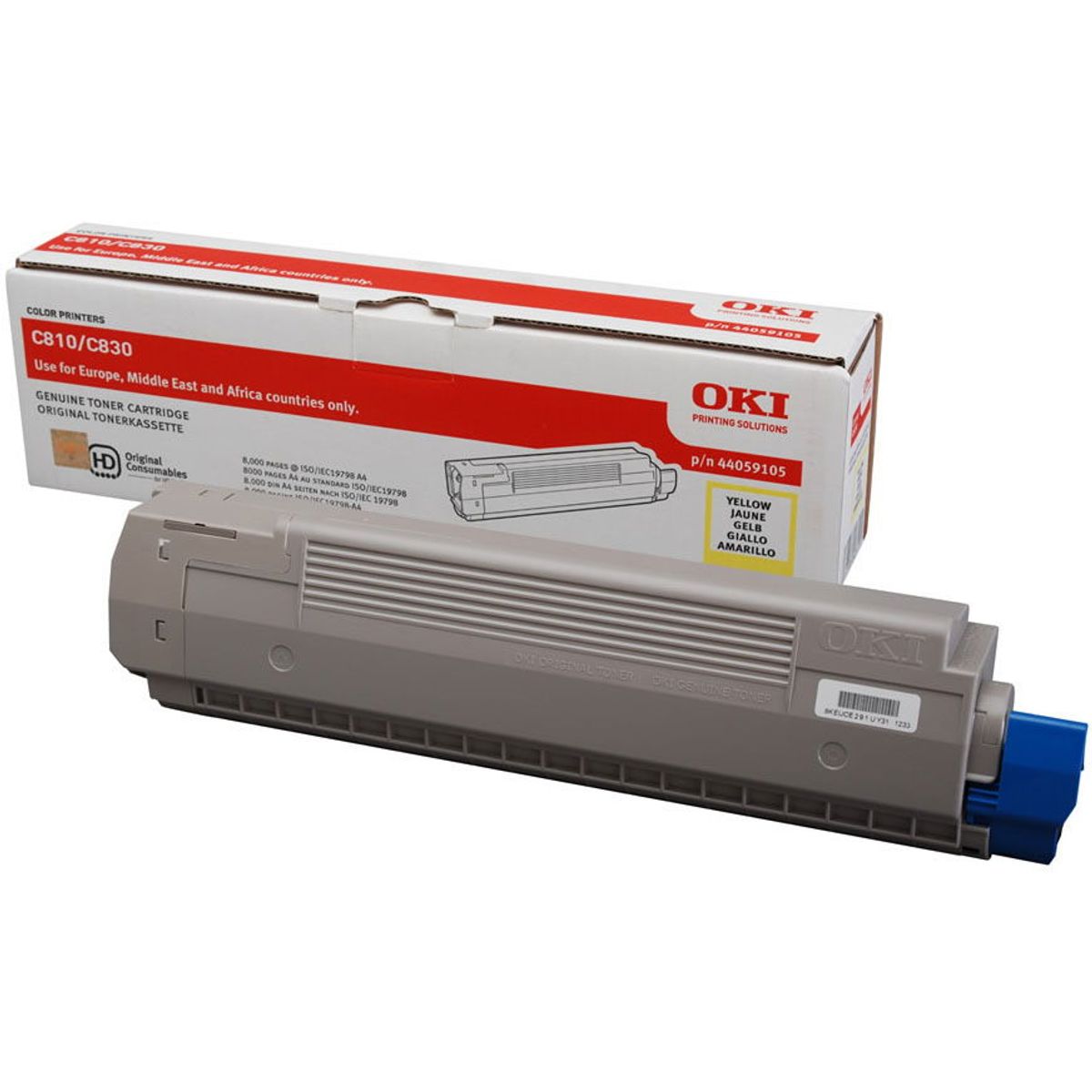 OKI 44059105 Gul Lasertoner, 8.000 sider