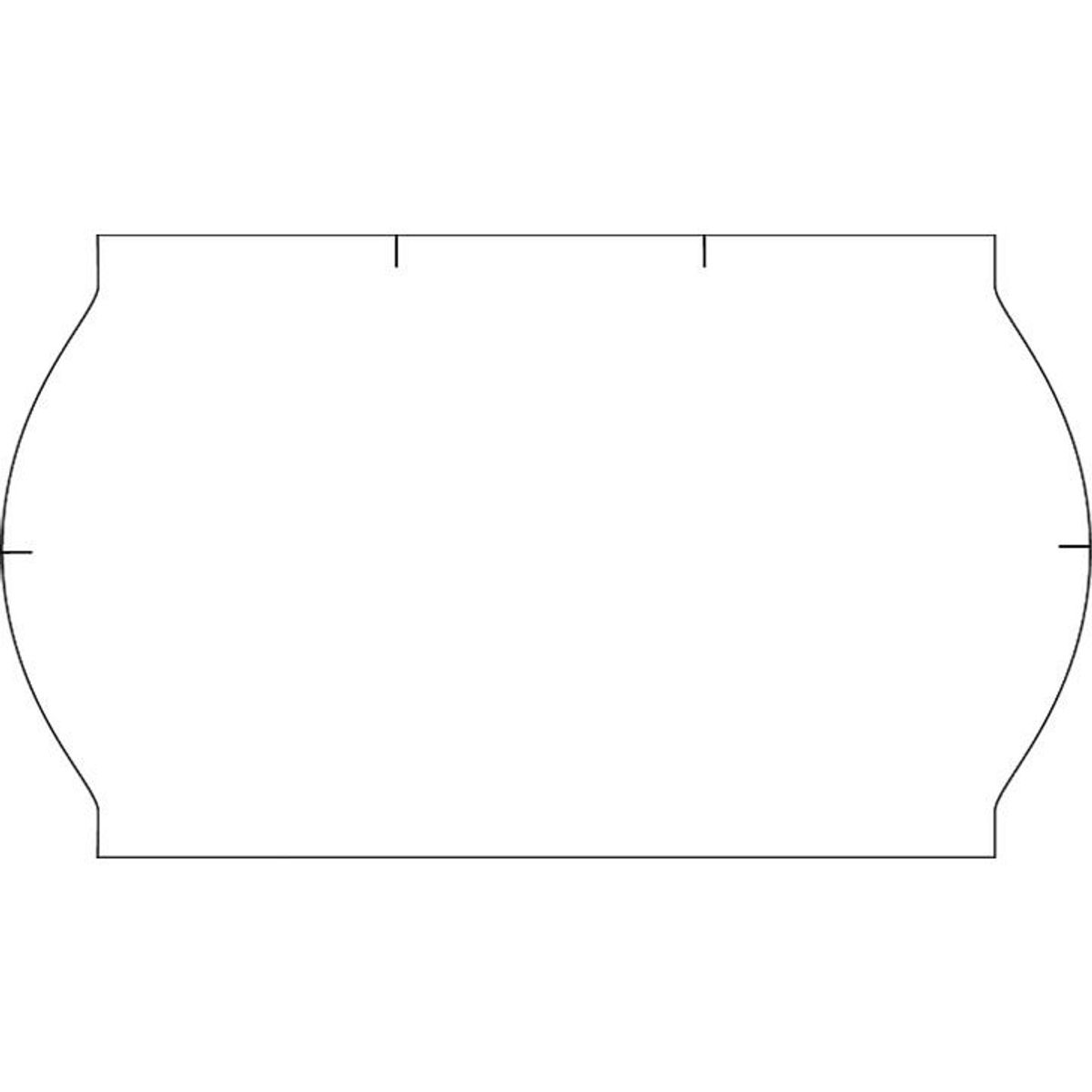 Prisetiketter aftagelig 26x16mm hvid 12rl