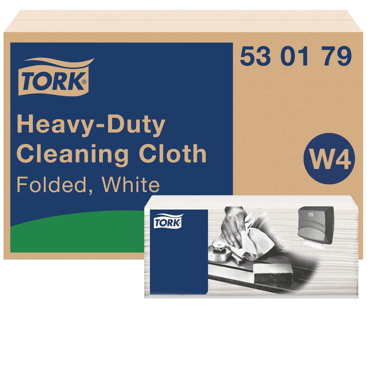 Tork 530179 Heavy-Duty aftørringsklud W4 hvid