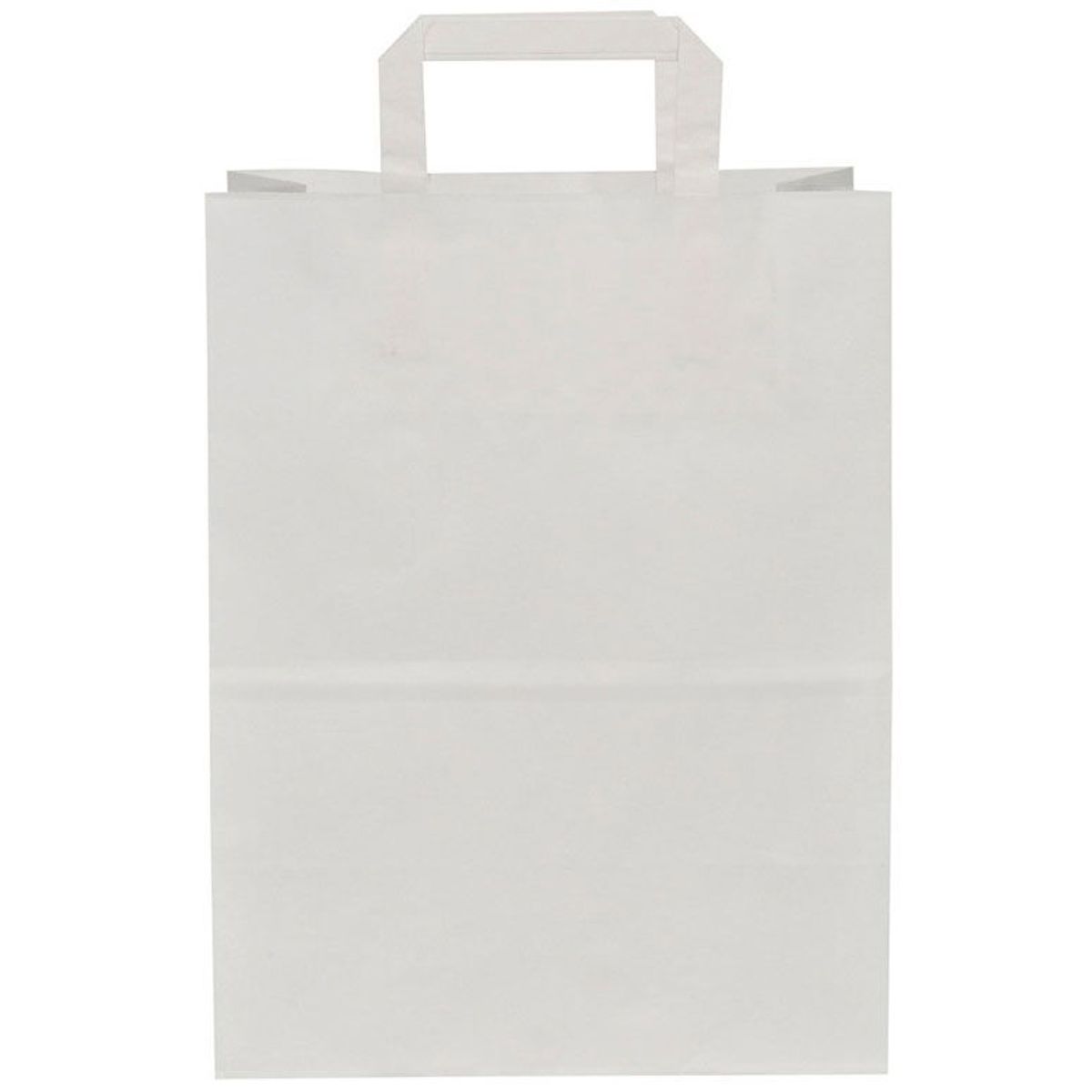 Bærepose papir m/fals 16L 360x280x170mm hvid 200stk