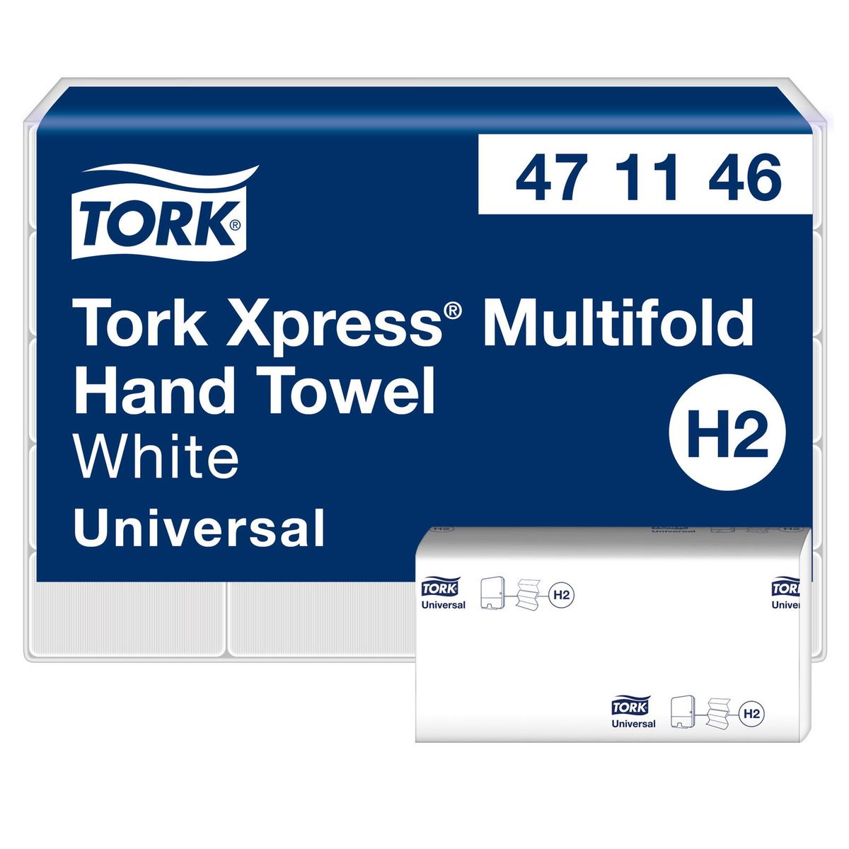 Tork 471146 Xpress håndklædeark 2lag H2 hvid