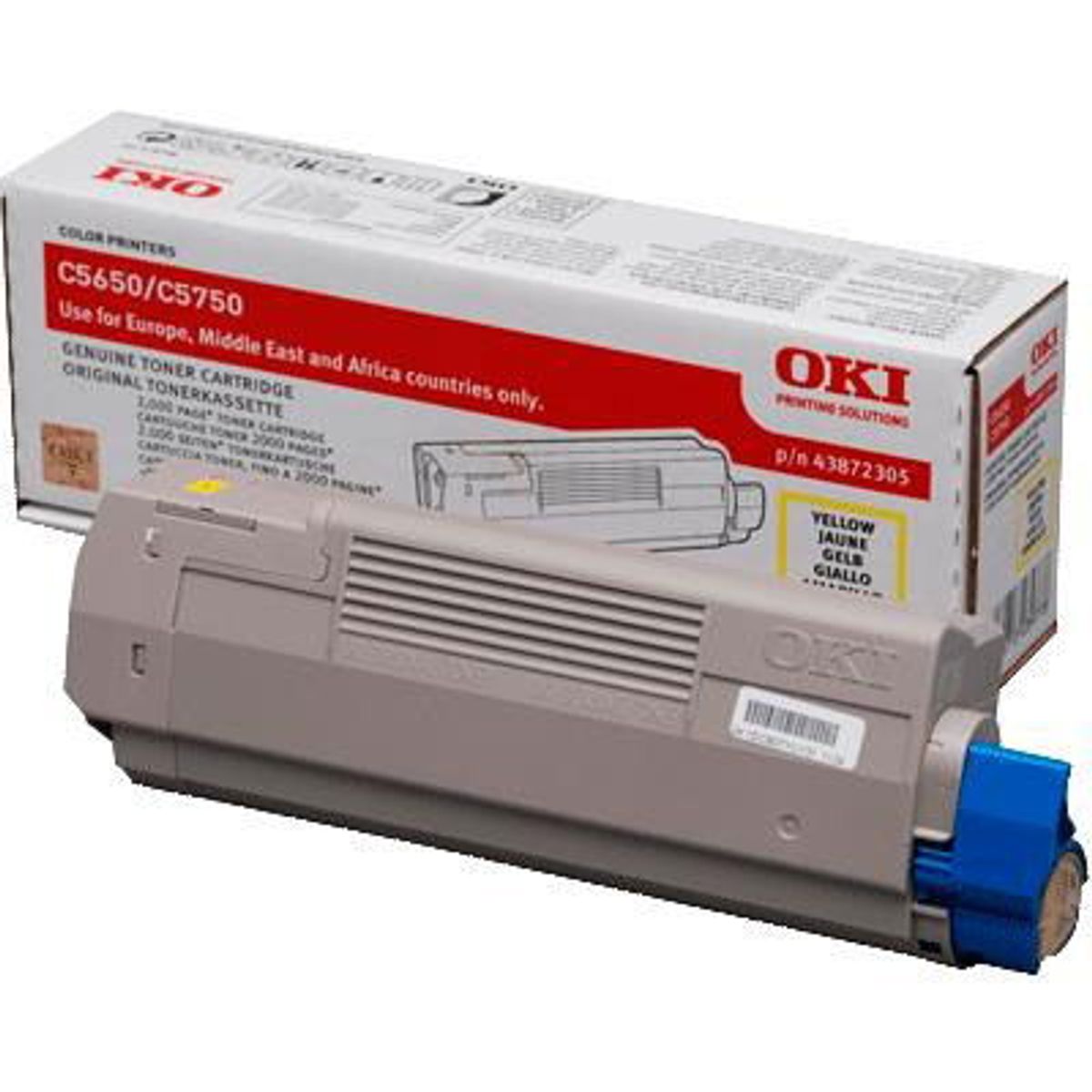 OKI 43872305 Gul Lasertoner, 2.000 sider