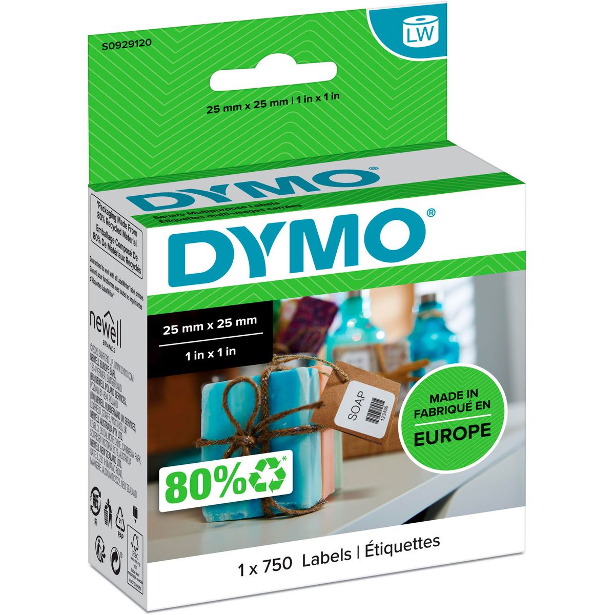 Dymo LabelWriter etiketter 25x25mm hvid